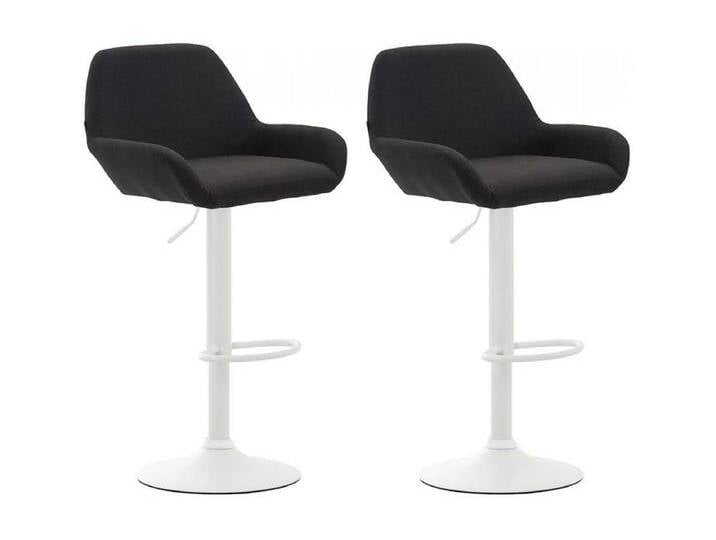 2er Set Barhocker - Stoff & Metall in Chromoptik - schwarz - Braga von Kauf-Unique Marketplace
