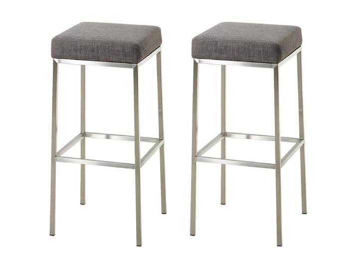 2er Set Barhocker - Stoff & edelstahl - grau - Montreal 85 von Kauf-Unique Marketplace