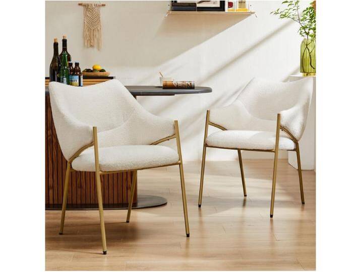 2er-Set Esszimmerstühle - 54,5 x 67 x 83,7 cm - Sofastuhl Liegesessel - Verdicktes Kissen - Beige 2er-Set Esszimmerstühle - 54,5 x 67 x 83,7 cm - Sofastuhl Liegesessel - Verdicktes Kissen - Beige von Kauf-Unique Marketplace