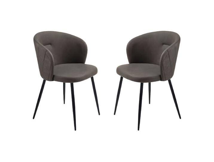 2er-Set Esszimmerstühle Boston in Anthrazit aus Öko-Leder cm 56x55 78h 2er-Set Esszimmerstühle Boston in Anthrazit aus Öko-Leder cm 56x55 78h von Kauf-Unique Marketplace