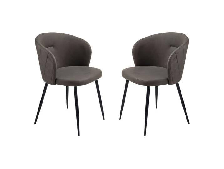 2er-Set Esszimmerstühle Boston in Anthrazit aus Öko-Leder cm 56x55 78h 2er-Set Esszimmerstühle Boston in Anthrazit aus Öko-Leder cm 56x55 78h von Kauf-Unique Marketplace