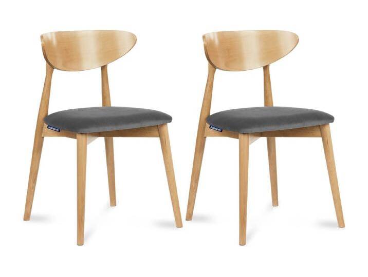 2er Set Esszimmerstühle - Gestell aus Massivholz - Grau - RABI von Kauf-Unique Marketplace