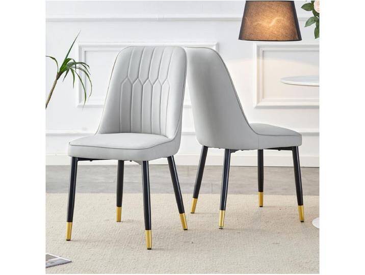 2er-Set Esszimmerstühle – Stühle mit schwarzer Metalllehne und -beinen – Graues PU – für Esszimmer und Küchen 2er-Set Esszimmerstühle – Stühle mit schwarzer Metalllehne und -beinen – Graues PU – für Esszimmer und Küchen von Kauf-Unique Marketplace