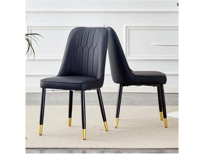 2er-Set Esszimmerstühle – Stühle mit schwarzer Metalllehne und -beinen – Schwarzes PU – für Esszimmer und Küchen 2er-Set Esszimmerstühle – Stühle mit schwarzer Metalllehne und -beinen – Schwarzes PU – für Esszimmer und Küchen von Kauf-Unique Marketplace