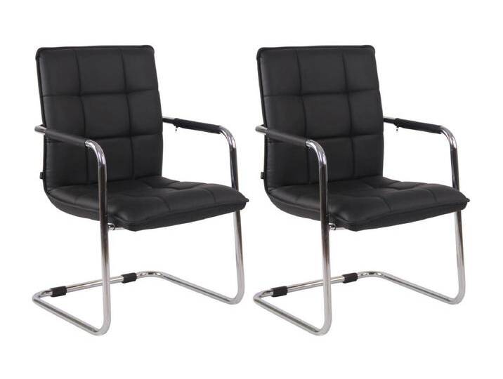 2er Set Freischwinger Stuhl - Kunstleder & Metall - schwarz - Gandia von Kauf-Unique Marketplace