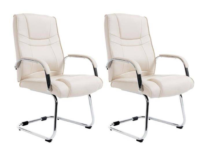 2er Set Freischwinger Stuhl - Kunstleder & natura - creme - Attila von Kauf-Unique Marketplace