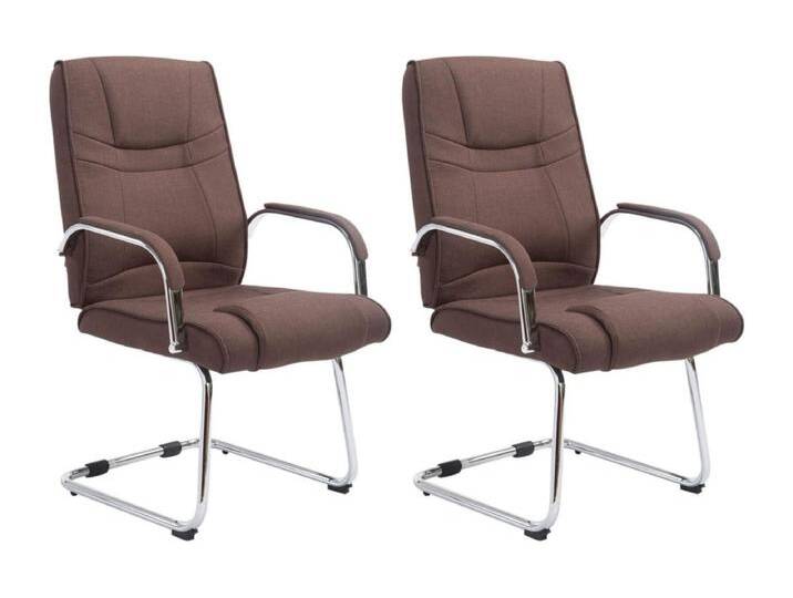 2er Set Freischwinger Stuhl - Stoff & natura - braun - Attila von Kauf-Unique Marketplace