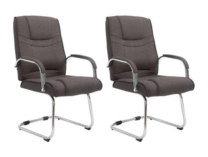 2er Set Freischwinger Stuhl - Stoff & natura - dunkelgrau - Attila von Kauf-Unique Marketplace