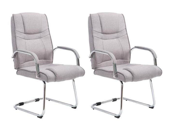 2er Set Freischwinger Stuhl - Stoff & natura - grau - Attila von Kauf-Unique Marketplace