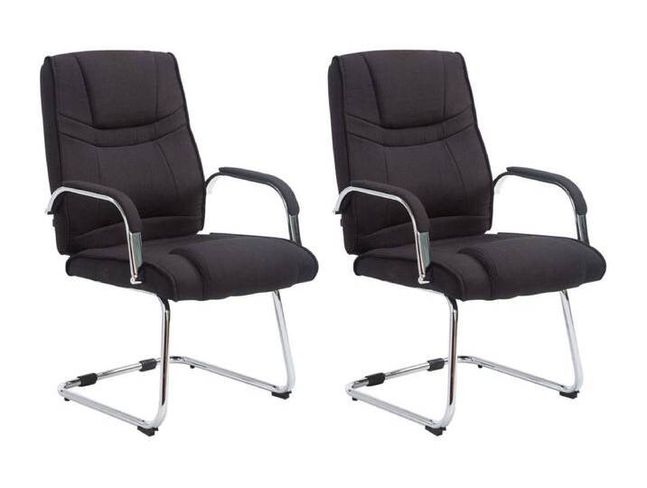 2er Set Freischwinger Stuhl - Stoff & natura - schwarz - Attila von Kauf-Unique Marketplace