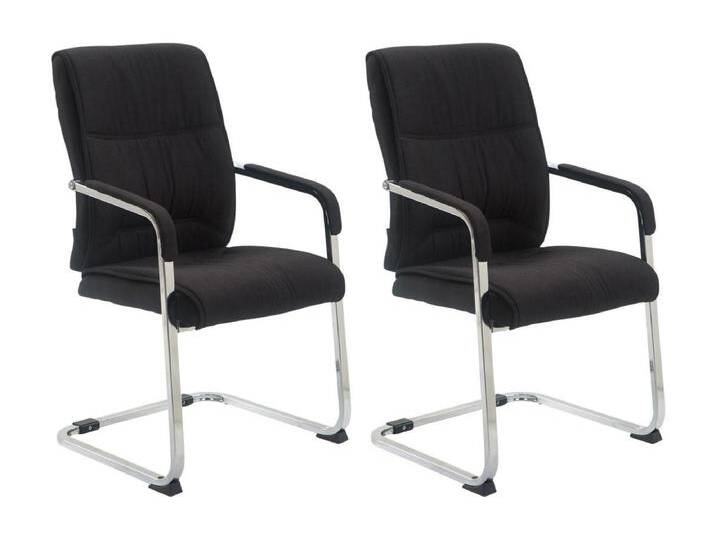 2er Set Freischwinger Stuhl - Stoff & natura - schwarz - XXL Anubis von Kauf-Unique Marketplace