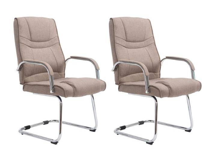 2er Set Freischwinger Stuhl - Stoff & natura - taupe - Attila von Kauf-Unique Marketplace