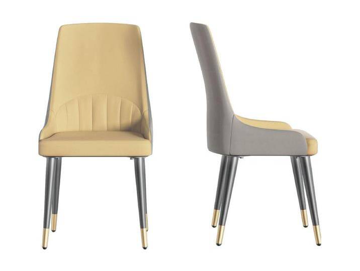 2er-Set Moderne Esszimmerstühle Skandinavischer Sessel Bequemer Küchenstuhl aus Leder 45.5x45x82cm - Cremeweiß von Kauf-Unique Marketplace