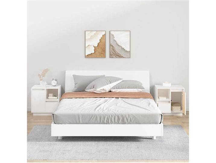 2er-Set Nachttische Nachtschrank Weiß 50x34x50 cm Massivholz Kiefer -RN99165 von Kauf-Unique Marketplace