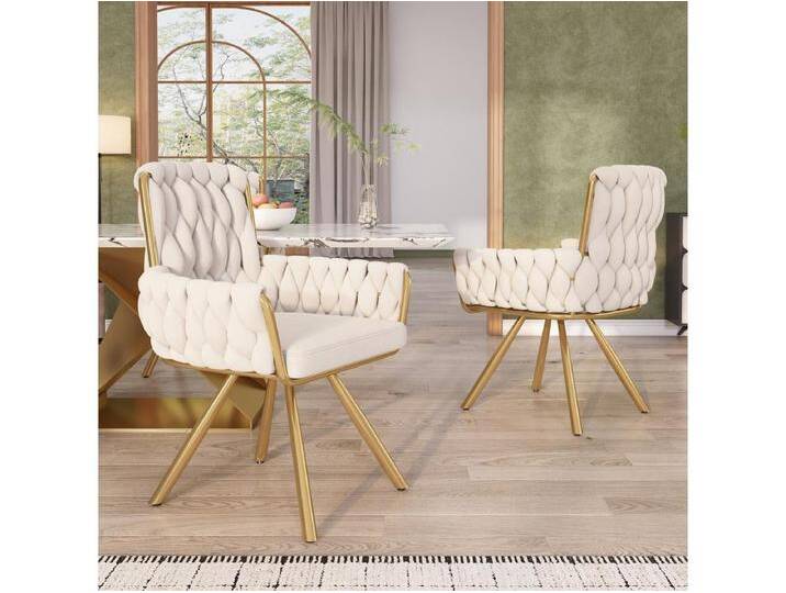 2er Set Samt Drehstuhl - 87 x 50 x 55 cm - Sessel mit vier Metallbeinen - Beige 2er Set Samt Drehstuhl - 87 x 50 x 55 cm - Sessel mit vier Metallbeinen - Beige von Kauf-Unique Marketplace
