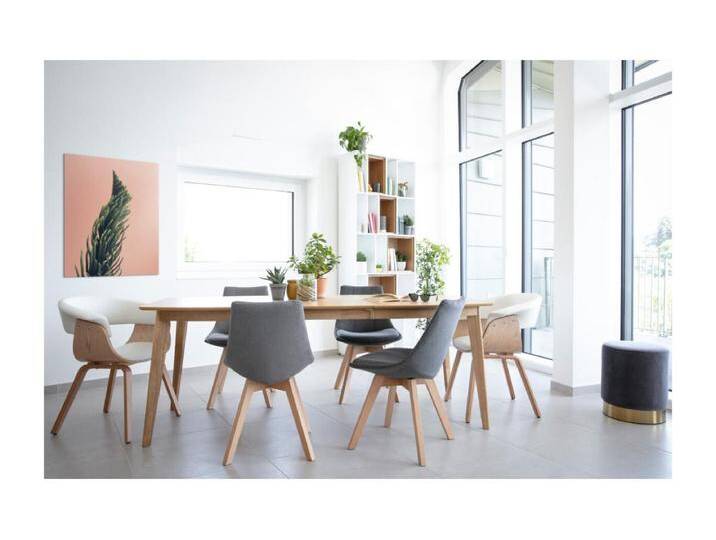 2er-Set Stühle skandinavisches Design Holz und Stoff Dunkelgrau MATILDE von Kauf-Unique Marketplace