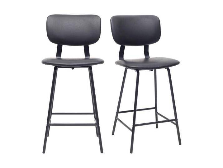 2er-Set Vintage-Barhocker Schwarz mit Beinen aus Metall 65 cm LAB von Kauf-Unique Marketplace