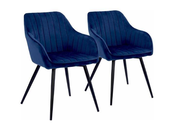 2er Set blauen Samtstühlen BERTILLE 2er Set blauen Samtstühlen BERTILLE von Kauf-Unique Marketplace