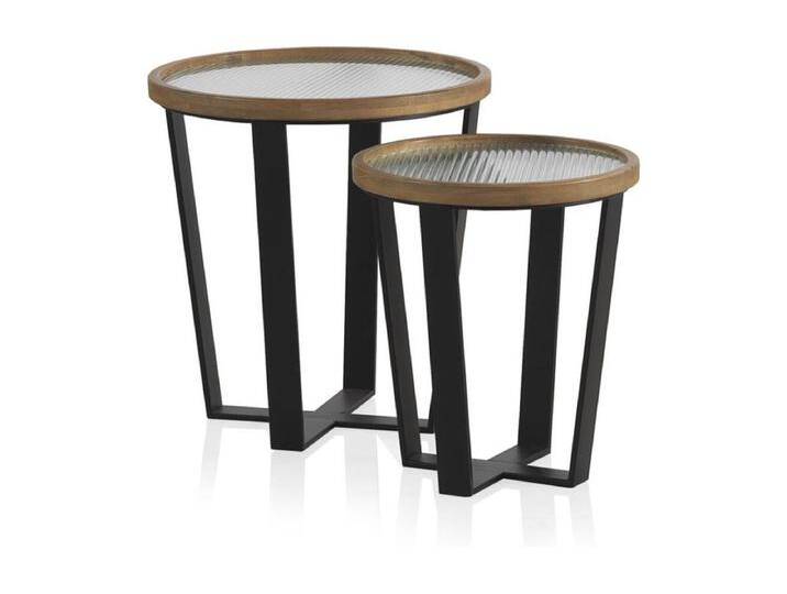 2er Set runde Couchtische mit Glas von Kauf-Unique Marketplace