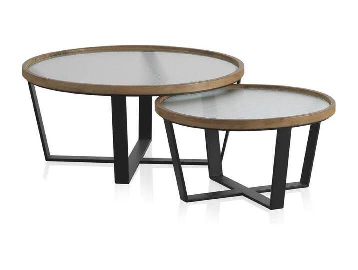 2er-Set runde Couchtische mit Glas von Kauf-Unique Marketplace