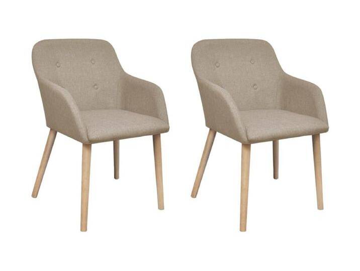 2er-set-Stühle Esszimmerstühle Beige Stoff und Massivholz Eiche -gkd86612 von Kauf-Unique Marketplace