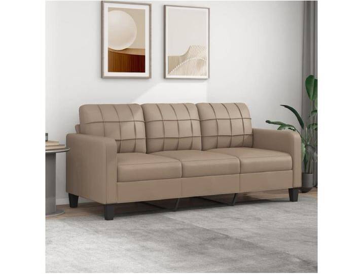 3-Sitzer-Sofa Cappuccino-Braun 180 cm Kunstleder von Kauf-Unique Marketplace