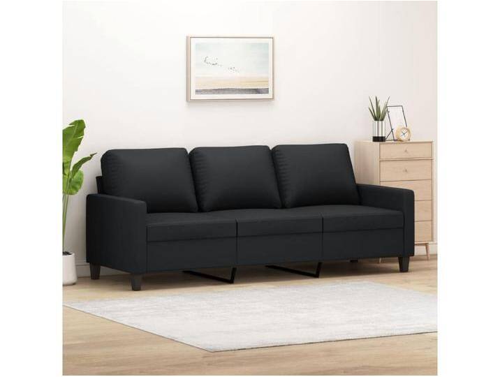 3-Sitzer-Sofa Schwarz 180 cm Kunstleder von Kauf-Unique Marketplace