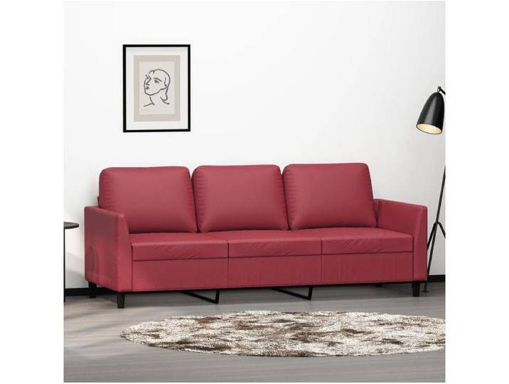 3-Sitzer-Sofa Weinrot 180 cm Kunstleder von Kauf-Unique Marketplace