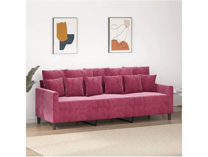 3-Sitzer-Sofa Weinrot 180 cm Samt von Kauf-Unique Marketplace