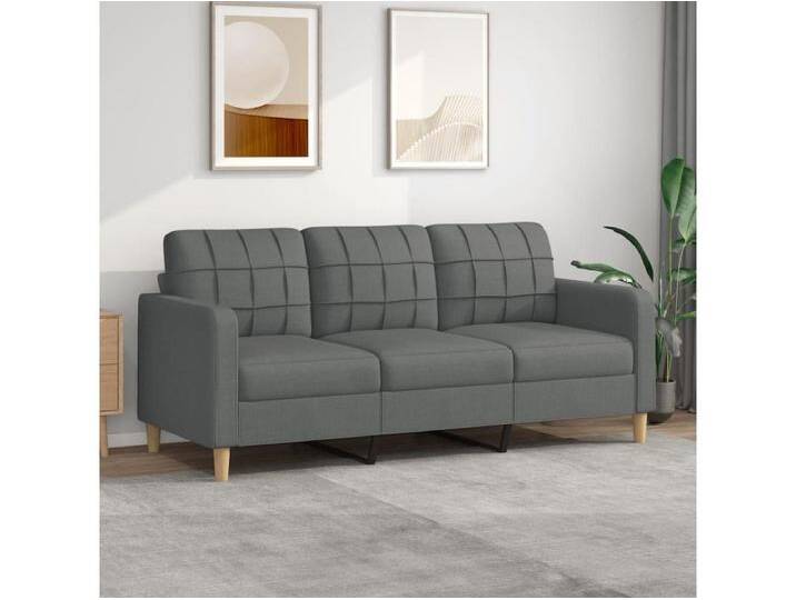 3-Sitzer-Sofa Wohnzimmersofa Dunkelgrau 180 cm Stoff -gkd906042 von Kauf-Unique Marketplace