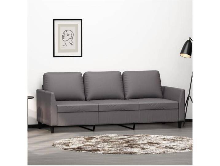 3-Sitzer-Sofa Wohnzimmersofa Grau 180 cm Kunstleder -gkd44768 von Kauf-Unique Marketplace