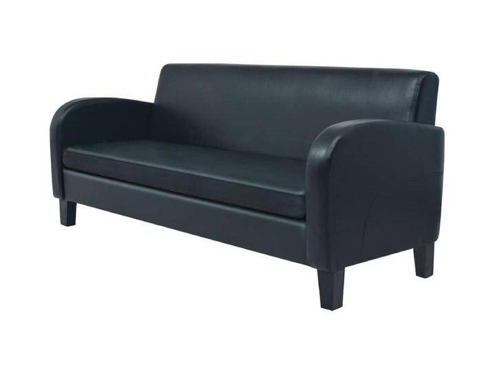 3-Sitzer-Sofa Wohnzimmersofa Kunstleder Schwarz -gkd829754 von Kauf-Unique Marketplace