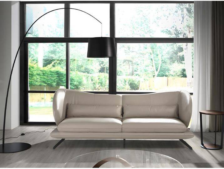 3-sitzer ledersofa in taupe grau leder 6146 ANGEL CERDA von Kauf-Unique Marketplace