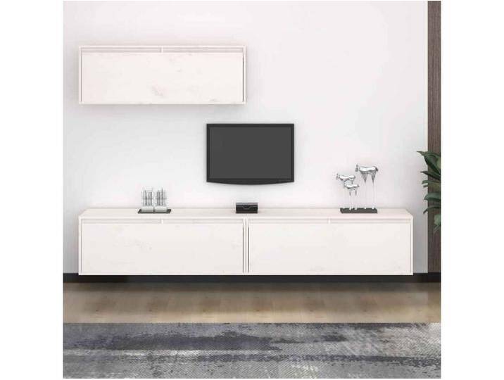 3-teiliges TV-Schrank-Set Weißes Massivholz Kiefer von Kauf-Unique Marketplace