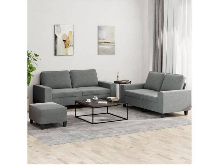 3-tlg. Sofagarnitur Dunkelgrau Stoff 3-tlg. Sofagarnitur Dunkelgrau Stoff von Kauf-Unique Marketplace