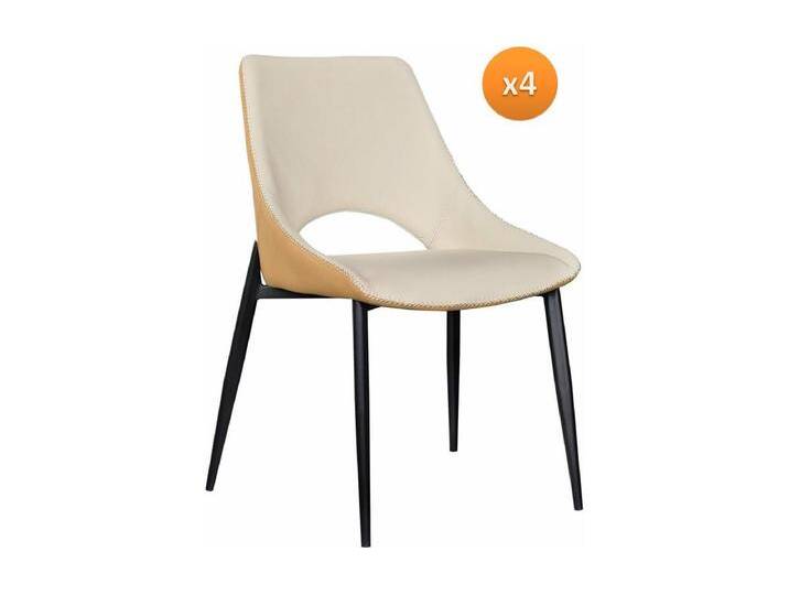4-er Set Polsterstühle zweifarbig beige/senf 4-er Set Polsterstühle zweifarbig beige/senf von Kauf-Unique Marketplace