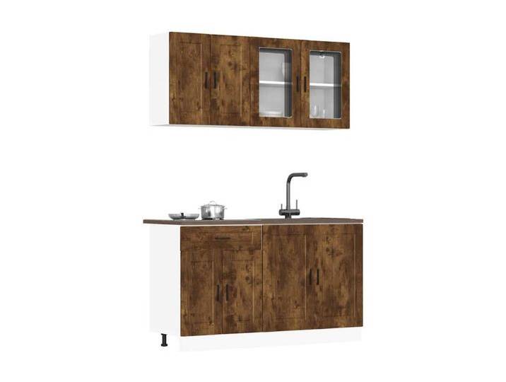 4-tlg. Küchenschrank-Set Porto Räuchereiche Holzwerkstoff von Kauf-Unique Marketplace