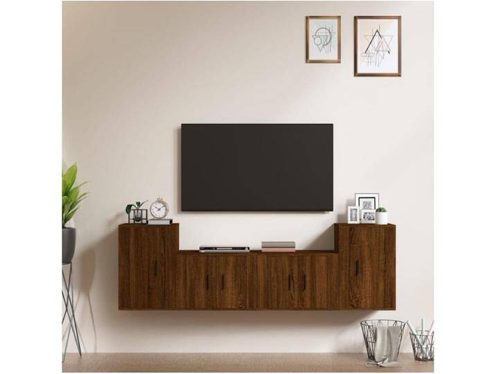 4-tlg. TV-Schrank-Set,TV-Möbel Braun Eichen-Optik Holzwerkstoff -gkd403493 von Kauf-Unique Marketplace