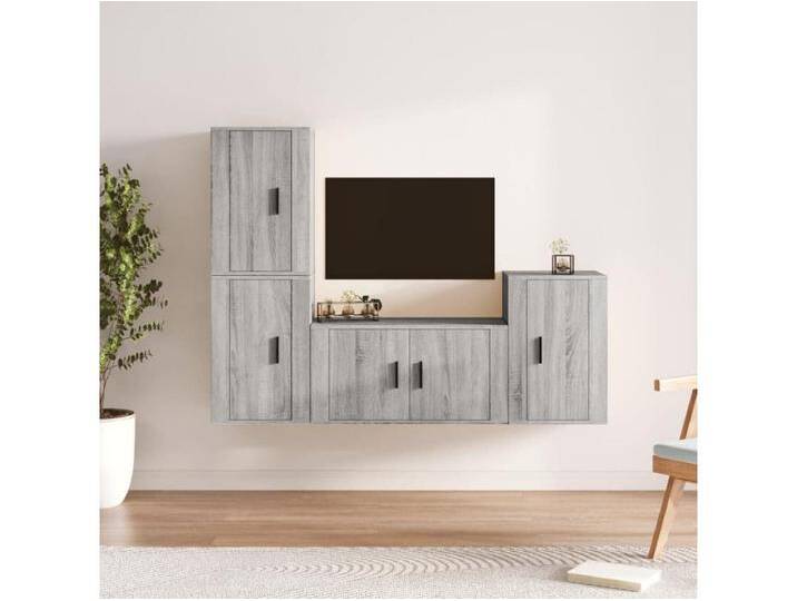 4-tlg. TV-Schrank-Set,TV-Möbel Grau Sonoma Holzwerkstoff -gkd36781 von Kauf-Unique Marketplace