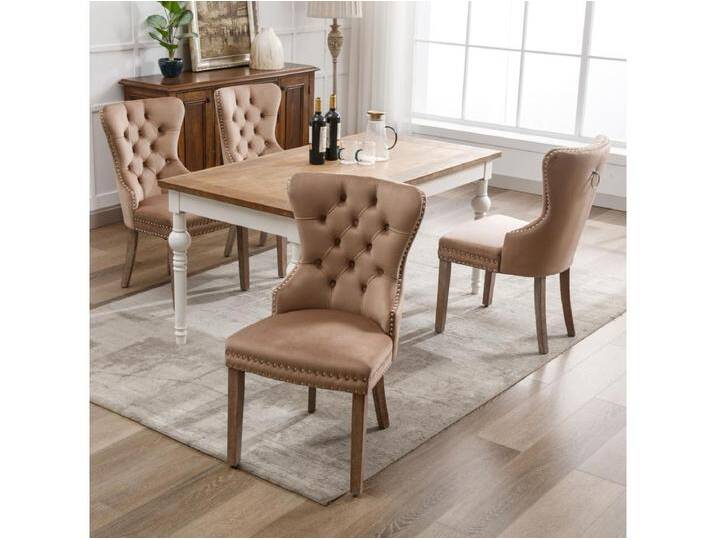 4er Set Esszimmer-, Küchen- und Wohnzimmerstühle Polsterstuhl Massivholzbeine - 53,5x64x95cm Braun 4er Set Esszimmer-, Küchen- und Wohnzimmerstühle Polsterstuhl Massivholzbeine - 53,5x64x95cm Braun von Kauf-Unique Marketplace