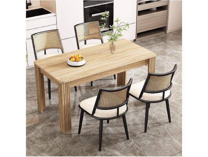 4er-Set Esszimmerstühle – 50 x 48 x 80 cm – Sitzfläche aus Polyurethan – Rückenlehne aus Rattan – Rattan – schwarz 4er-Set Esszimmerstühle – 50 x 48 x 80 cm – Sitzfläche aus Polyurethan – Rückenlehne aus Rattan – Rattan – schwarz von Kauf-Unique Marketplace