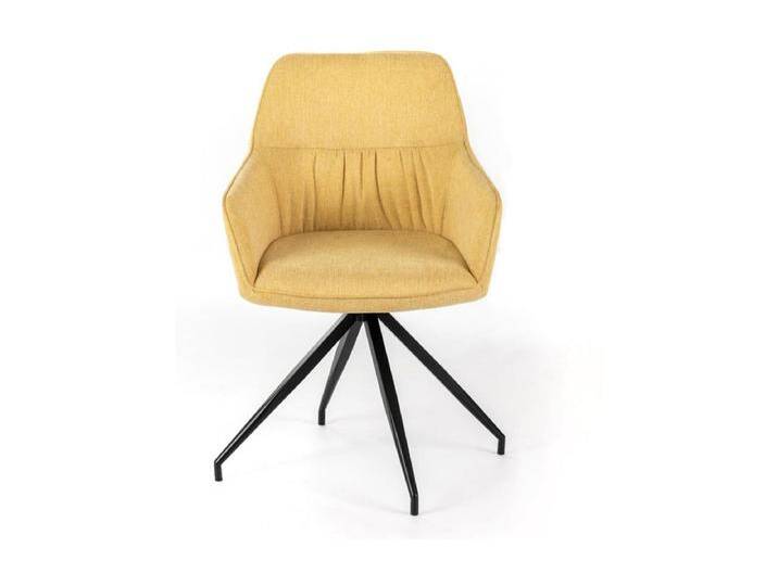 4er Set Polsterstühle Anemone , moderne Wohnzimmersessel in hellgelbem Stoff von Kauf-Unique Marketplace