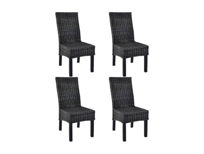 4er-set-Stühle Esszimmerstühle Schwarz Kubu Rattan und Mangoholz -gkd446910 von Kauf-Unique Marketplace