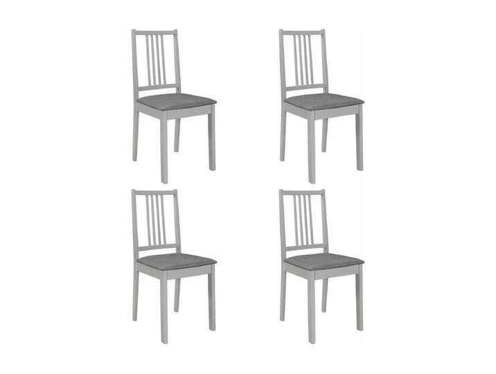 4er-set-Wohnzimmerstühle Esszimmerstühle mit Polstern Grau Massivholz -gkd91191 von Kauf-Unique Marketplace