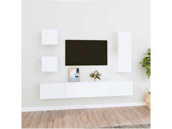 5-tlg. TV-Schrank-Set,TV-Möbel Weiß Holzwerkstoff -gkd815427 von Kauf-Unique Marketplace