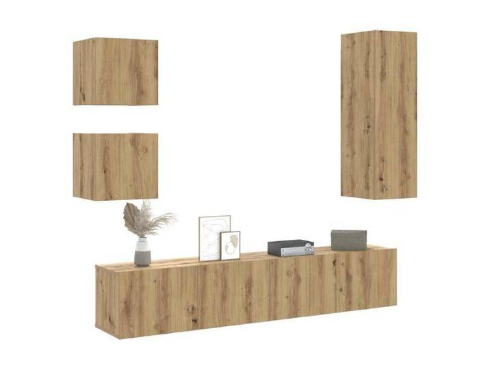 5-tlg. TV-Schrank-Set Wandmontage Artisan-Eiche Holzwerkstoff von Kauf-Unique Marketplace