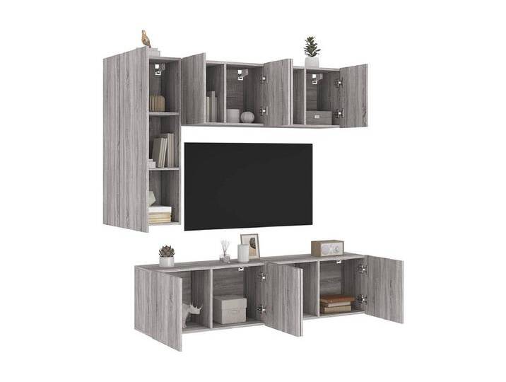 5-tlg. Wohnwand Grau Sonoma Holzwerkstoff von Kauf-Unique Marketplace