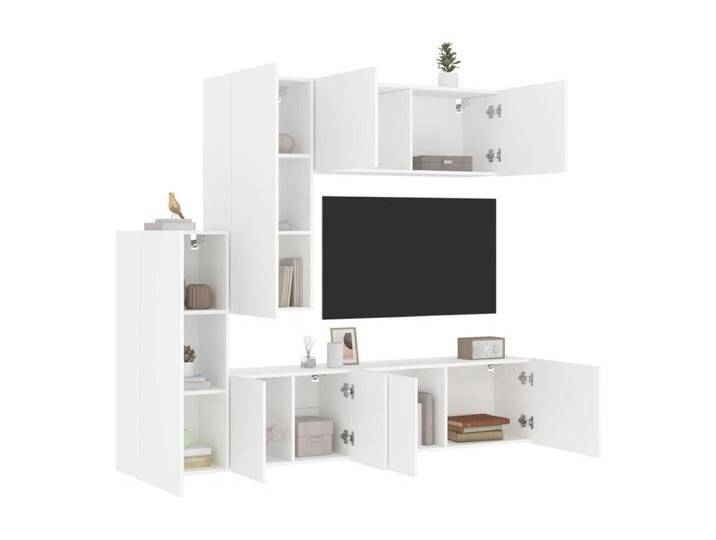 5-tlg. Wohnwand Weiß Holzwerkstoff 5-tlg. Wohnwand Weiß Holzwerkstoff von Kauf-Unique Marketplace