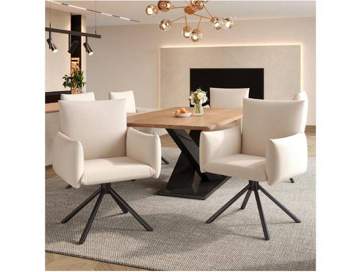 6er Set Esszimmerstühle - 60 x 60 x 88 cm - Polsterstühle - 360° drehbar - Leinen - Beige 6er Set Esszimmerstühle - 60 x 60 x 88 cm - Polsterstühle - 360° drehbar - Leinen - Beige von Kauf-Unique Marketplace