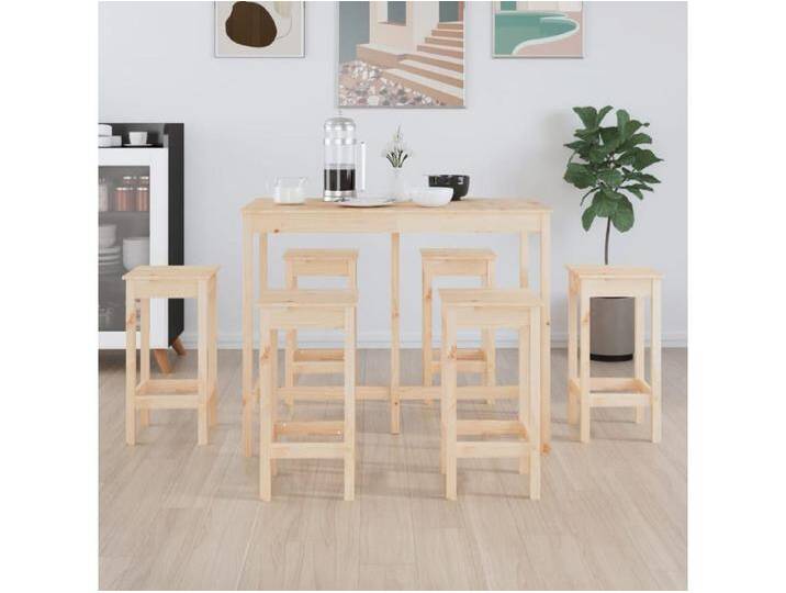 7-tlg. Bar-Set Massivholz Kiefer von Kauf-Unique Marketplace